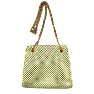 Whiting & Davis Vintage Mesh Shoulder Bag Purse Gold Chain EUC